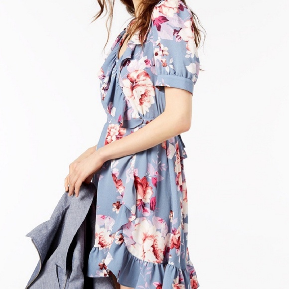 JILL STUART PALE BLUE WRAP STYLE DRESS! - Picture 3 of 5